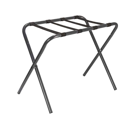 Household Essentials Gray Frame with Black Straps Luggage Rack